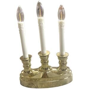 Bethlehem Lights 3 Tier Battery Operated Window Candle Polished Brass